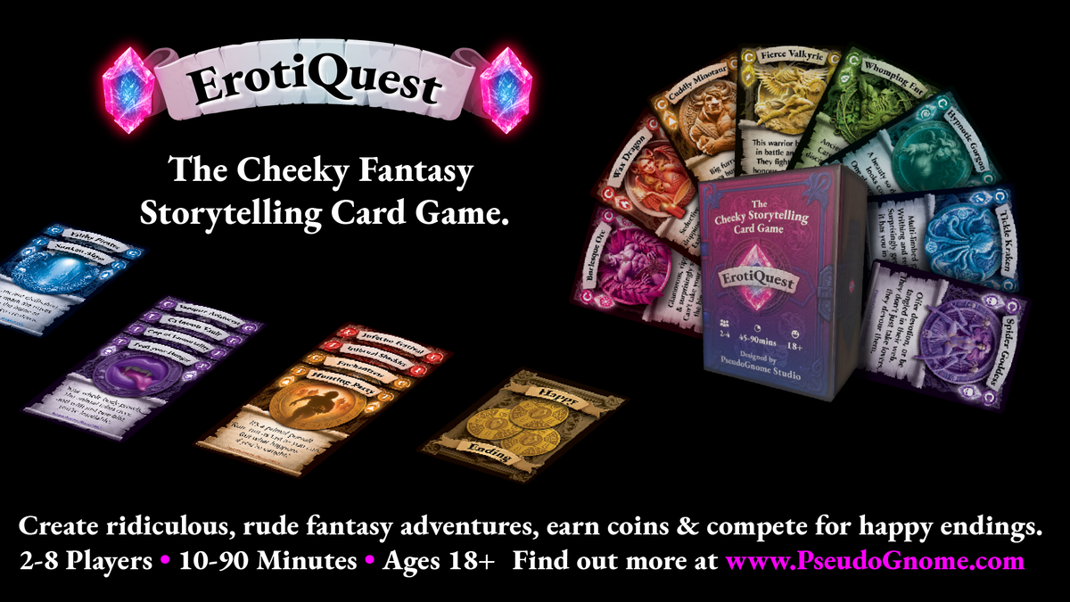 Cover art for ErotiQuest: Cheeky Fantasy Storytelling Card Game (Ages 18+)